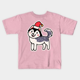 Christmas Husky Dog Lover Malamute Kids T-Shirt